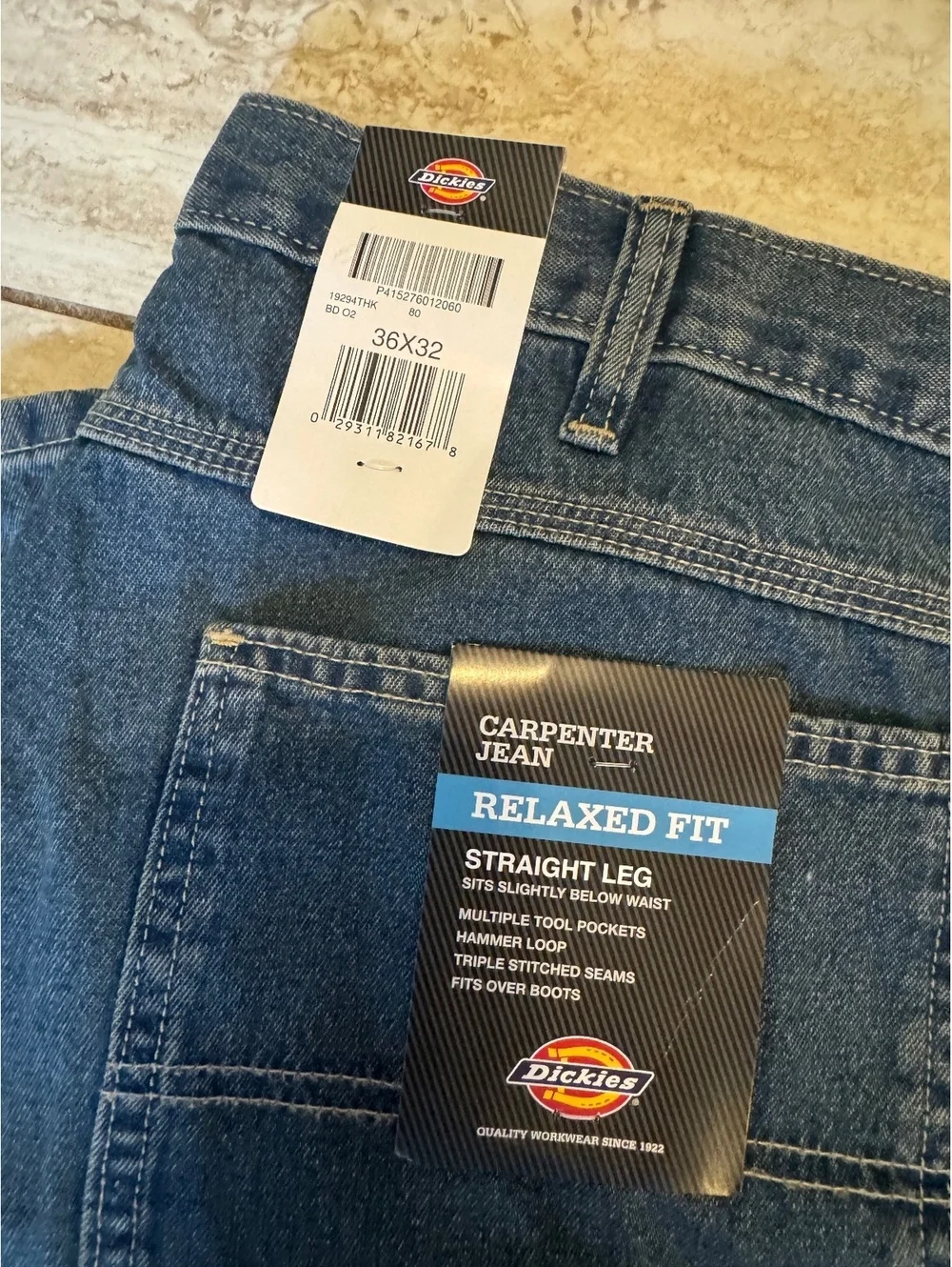 Dickies Carpenter Jeans  Relax Fit Straight Legs 36x32 New w/ Tags